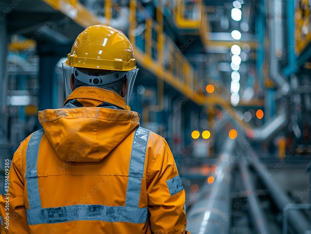 Labor engineer inspecting pipelines at a chemical plant. Safety helmet, technical equipment. Industrial concept. Minimalism, Labor engineer inspecting pipelines at a chemical plant. Safety helmet, technical equipment. Industrial concept. Minimalism,