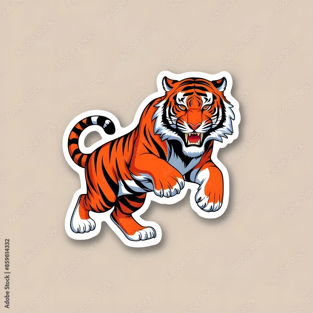 Fototapeta premium Majestic Tiger 3D Sticker Design