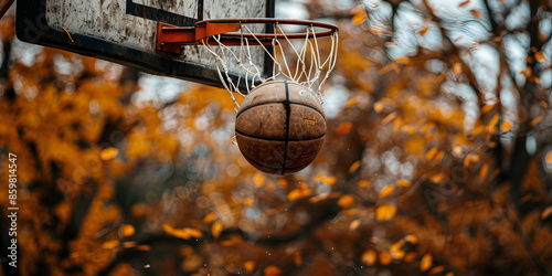 Arremesso de Basquete na Cesta photo