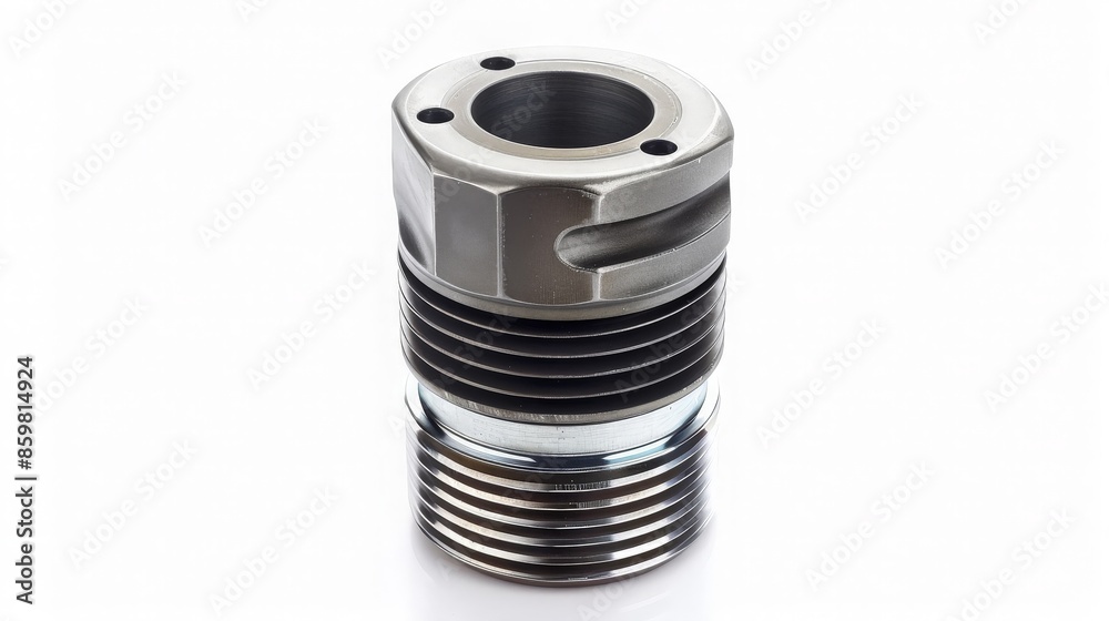 Industrial Metal Component with Grooves and a Hexagonal Head Industrial Metal Component with Grooves and a Hexagonal Head