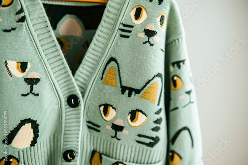 a sweater with a cat design on it