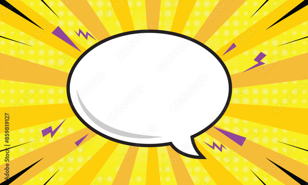 Blank speech bubble comic pop art yellow background design Blank speech bubble comic pop art yellow background design