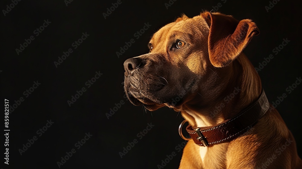 a dog with a dog collar a dog with a dog collar
