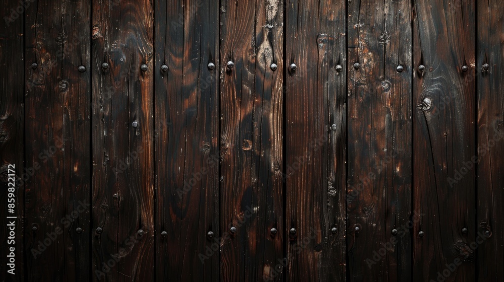 Obraz premium Dark wooden boards with a brown wood texture in an abstract background