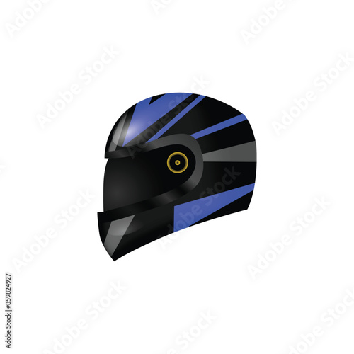 Sport racing motorcycle helmet vector illustration