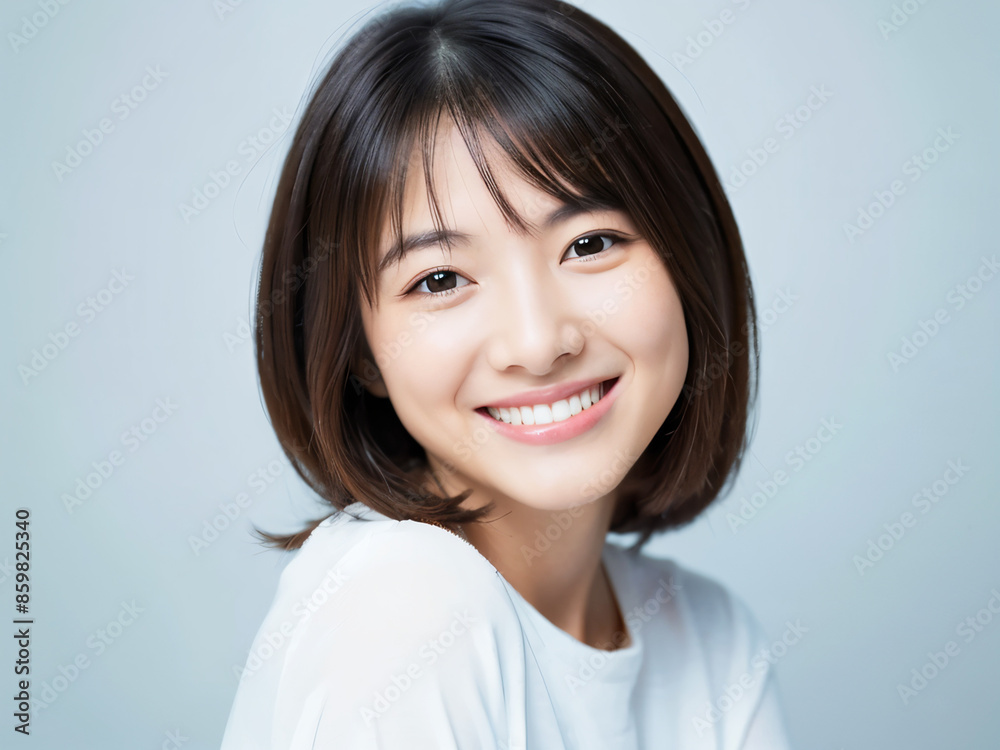 A beautiful woman confidently looks at the camera A beautiful woman confidently looks at the camera
