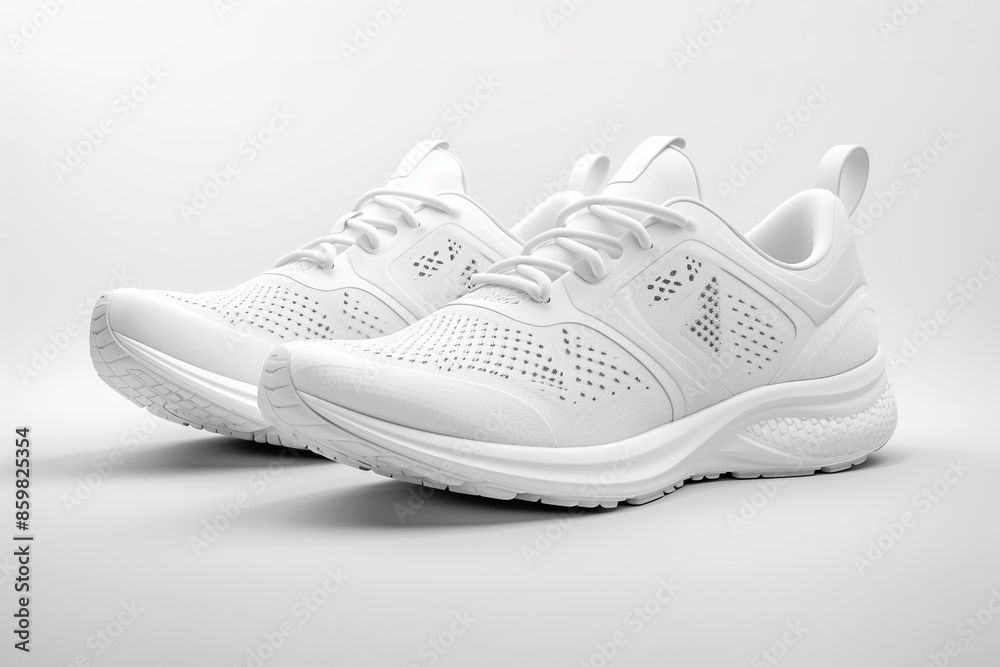 White running shoes isolated on white background. White running shoes isolated on white background.