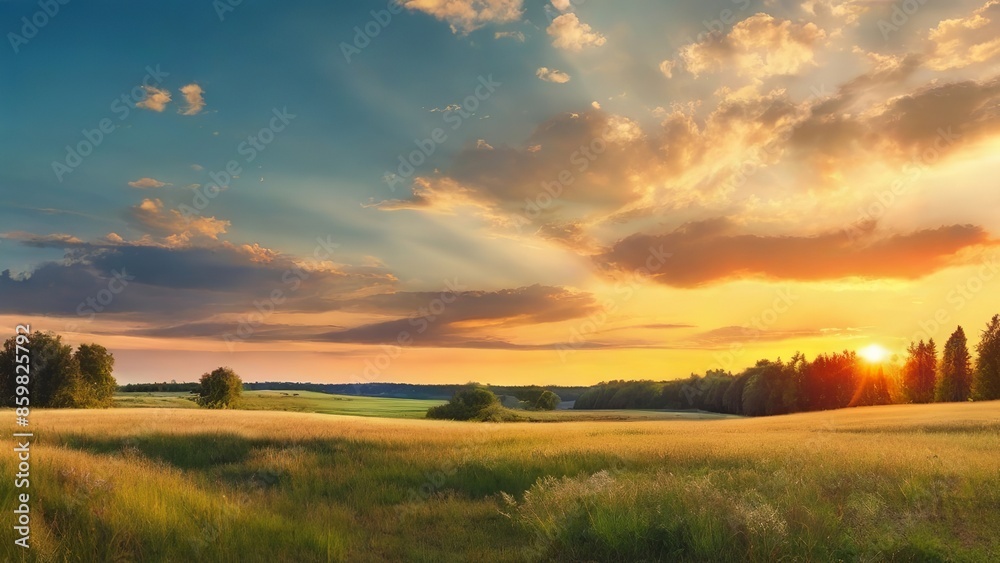 Breathtaking Panoramic Countryside Landscape. Made with Generative AI Technology Breathtaking Panoramic Countryside Landscape. Made with Generative AI Technology