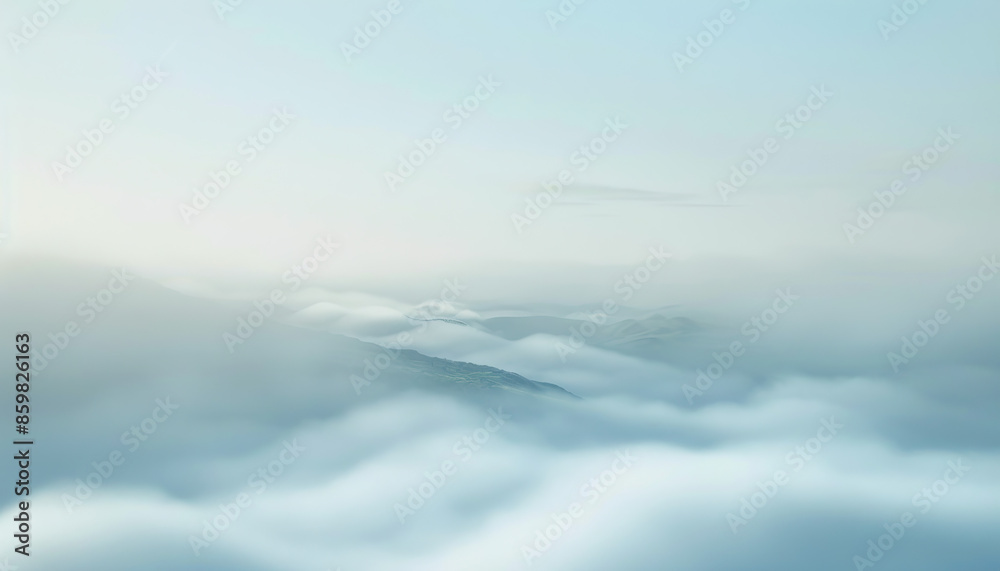 Obraz premium Distance is the fog that clouds love's clarity: Picture a foggy landscape with obscured vision, symbolizing how distance can cloud the clarity of love