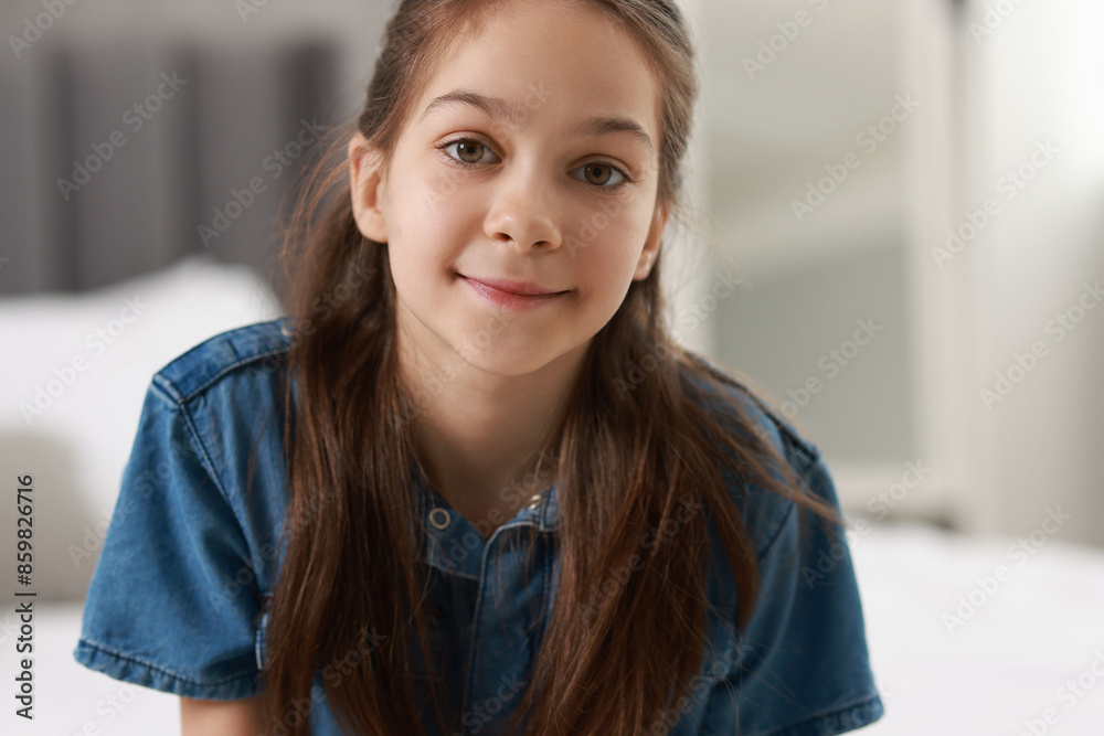Portrait of beautiful little girl indoors. Cute child Portrait of beautiful little girl indoors. Cute child