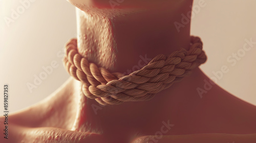 Tobacco is the noose that tightens around health: Visualize a noose tightening around a person's neck, symbolizing the constricting effect of tobacco on cardiovascular health photo