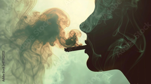 Tobacco is the shadow that darkens life's light: Visualize a person's shadow growing larger and darker, symbolizing how smoking can overshadow and diminish the quality of life