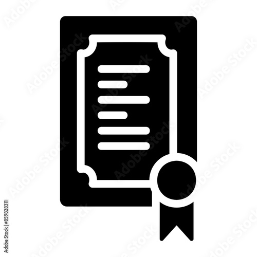 certificate glyph icon