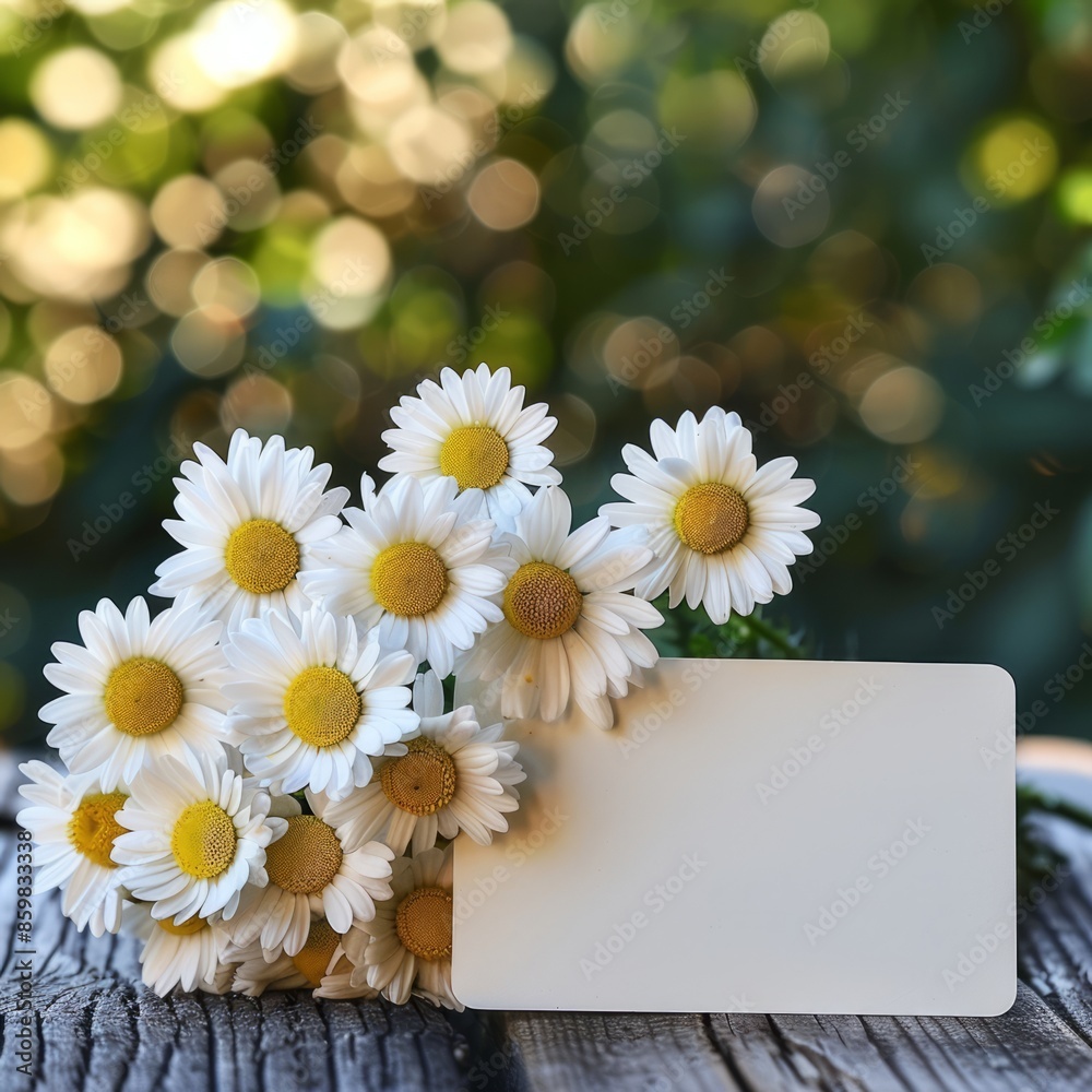 Obraz premium A Bunch of Daisies on Wooden Table