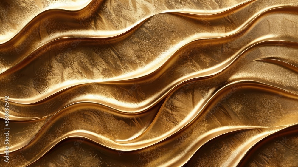 Gold metal background with organic wave designs, ideal for high-end product ads Gold metal background with organic wave designs, ideal for high-end product ads