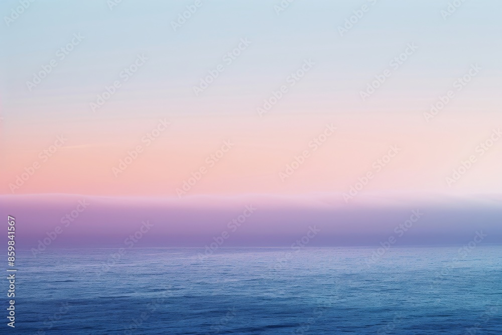 Fototapeta premium Serene twilight landscape with ocean and smooth gradients of purple and pink, ideal for calm and tranquil themes in art or design.