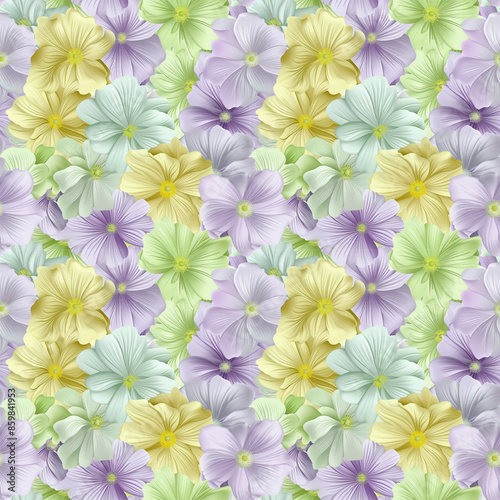 Floral variety color, form natural, seamless fabric pattern.