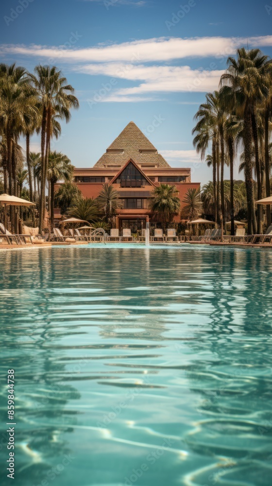 Fototapeta premium tropical resort swimming pool