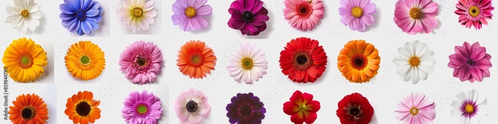 Assorted Flowers Displayed on Wall Assorted Flowers Displayed on Wall