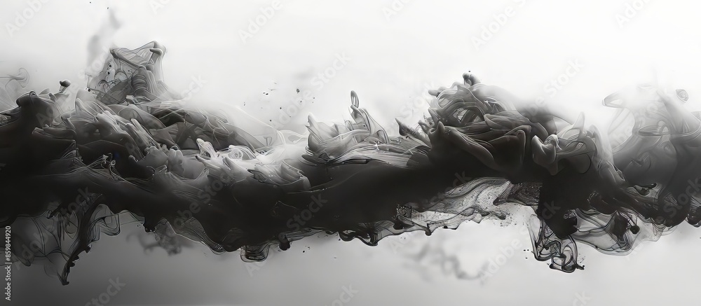 Abstract Black and White Ink Swirl Abstract Black and White Ink Swirl