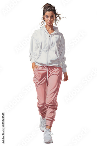 Cel Shaded Animation Woman in Tracksuit