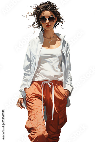 Cel Shaded Animation Woman in Tracksuit