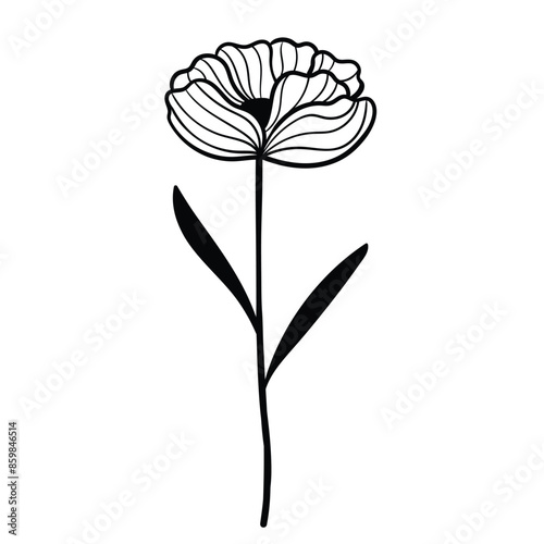 Hand drawn simple flower outline