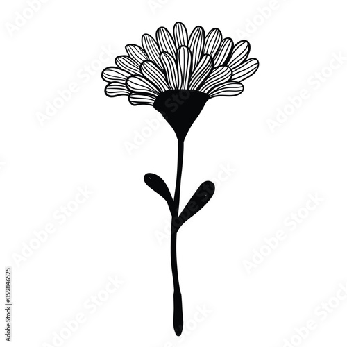 Hand drawn simple flower outline