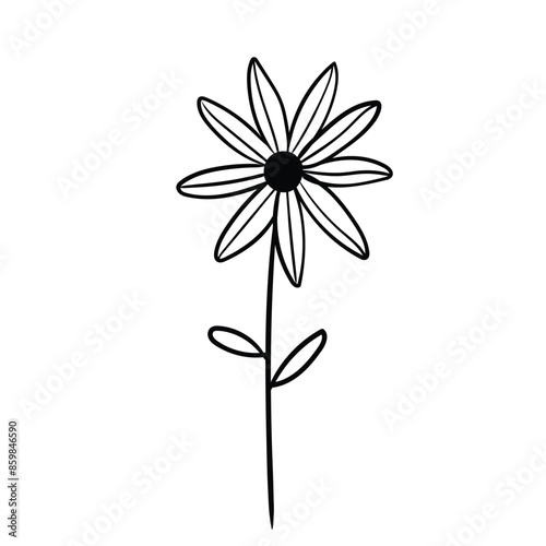 Hand drawn simple flower outline