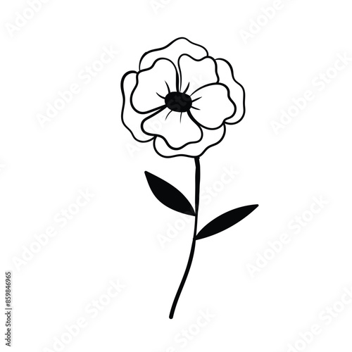Hand drawn simple flower outline