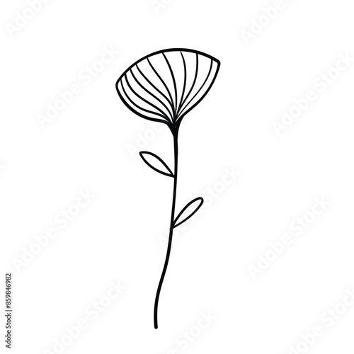 Hand drawn simple flower outline