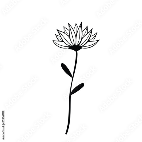 Hand drawn simple flower outline