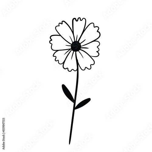 Hand drawn simple flower outline