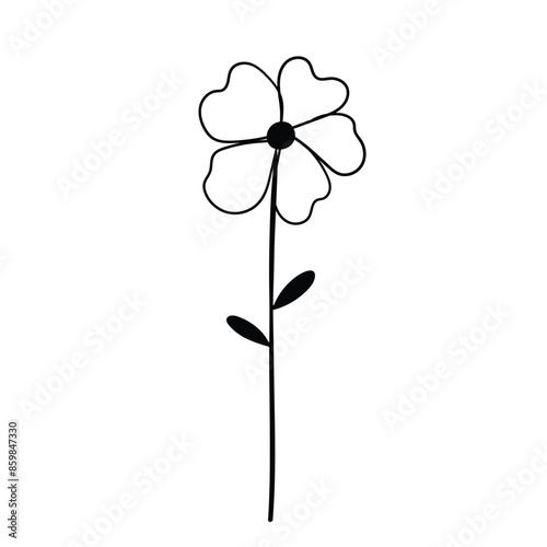 Hand drawn simple flower outline