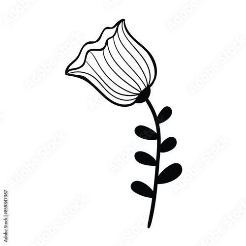 Hand drawn simple flower outline