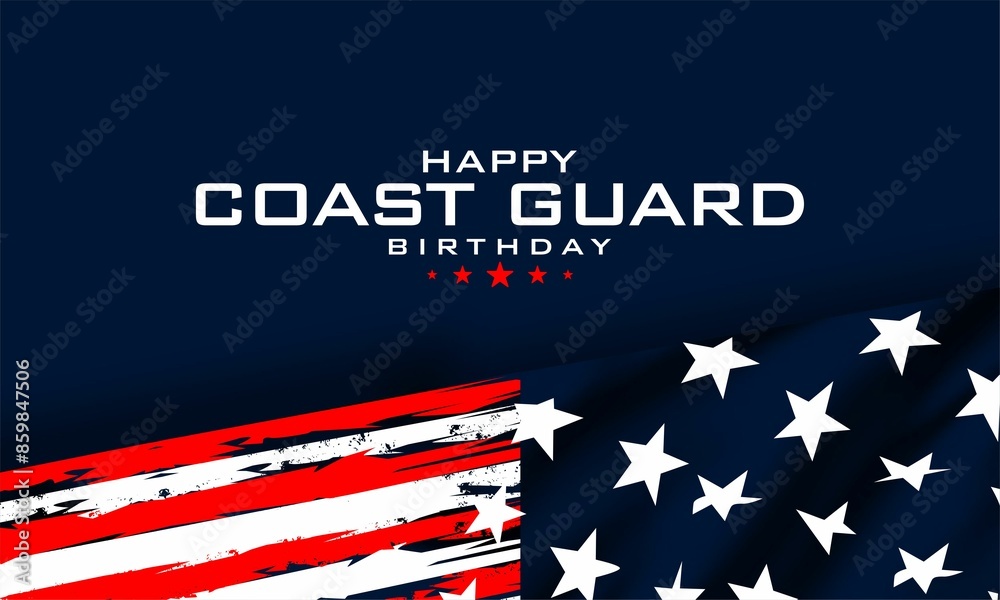Happy U.S. Coast Guard Birthday vector illustration. Suitable for Poster, Banners, background and greeting card. Happy U.S. Coast Guard Birthday vector illustration. Suitable for Poster, Banners, background and greeting card.