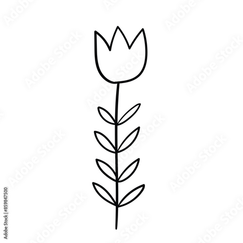 Hand drawn simple flower outline