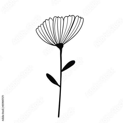 Hand drawn simple flower outline
