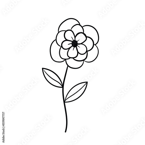 Hand drawn simple flower outline
