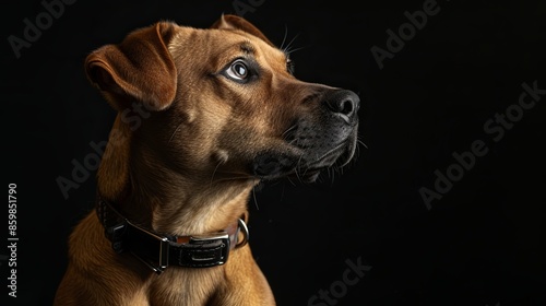 a dog with a dog collar