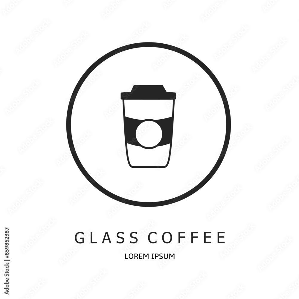 Logo vector design for business. Glass coffee logos. Logo vector design for business. Glass coffee logos.