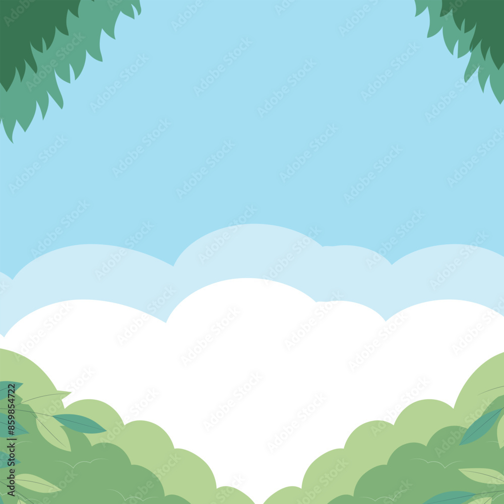 Obraz premium Sunny Day with Greenery and Clouds