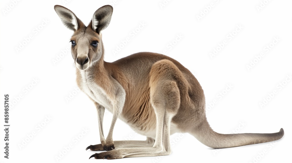 The isolate photo of Graceful Kangaroo in Motion The isolate photo of Graceful Kangaroo in Motion