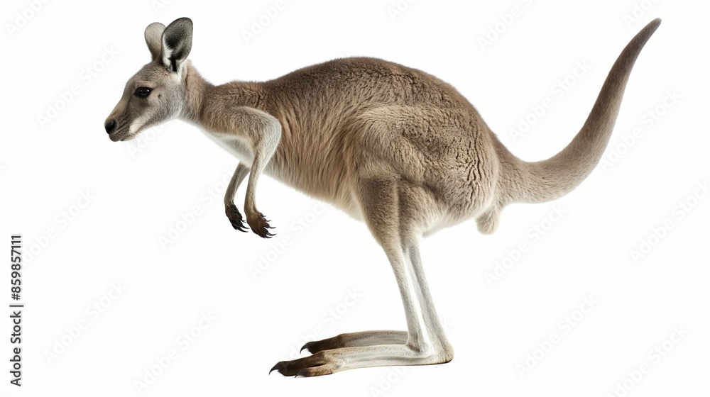 The isolate photo of Graceful Kangaroo in Motion