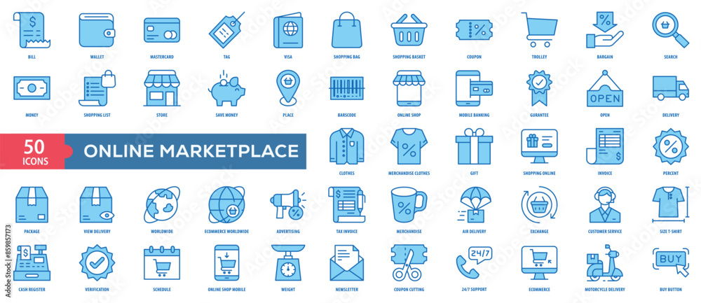 Online Marketplace Icon Collection Set. Easy To Use, Easy To Edit And Simple Line Vector Icons. Online Marketplace Icon Collection Set. Easy To Use, Easy To Edit And Simple Line Vector Icons.