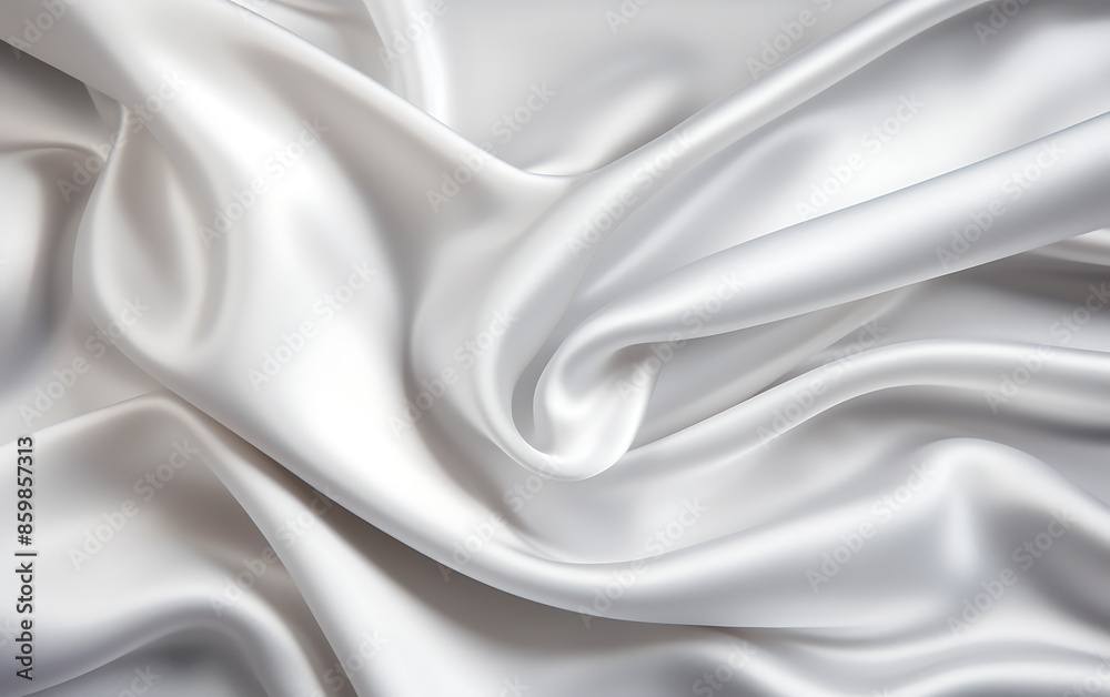 Closeup of rippled white satin fabric silk texture background Closeup of rippled white satin fabric silk texture background