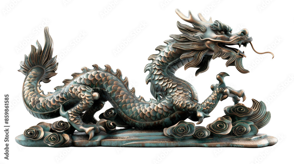 Obraz premium 龍の彫刻、干支、PNG