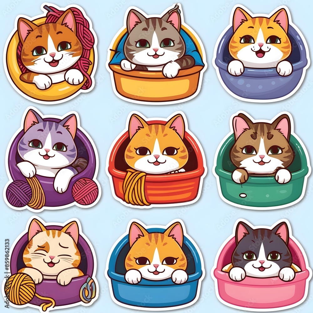 Adorable 3D Cat Stickers Cute and Playful Characters for Digital Fun Adorable 3D Cat Stickers Cute and Playful Characters for Digital Fun