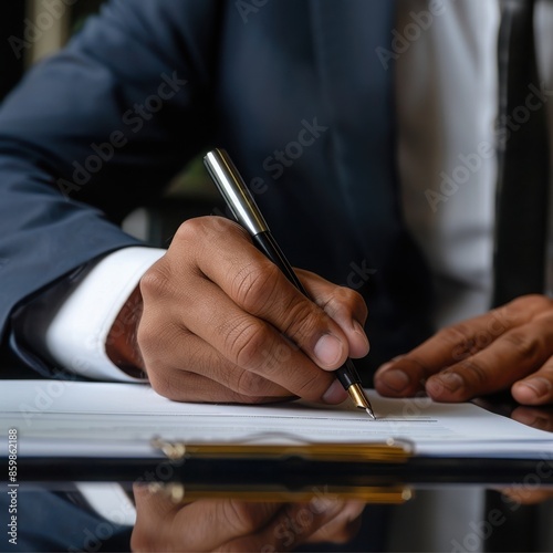 Bussinesman Signing contract about financial