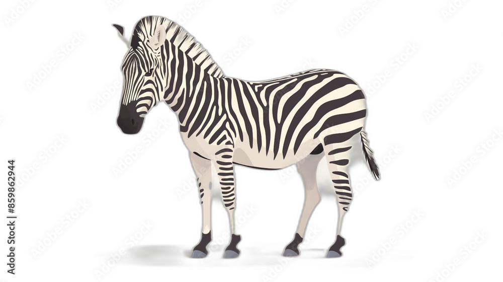 Fototapeta premium Zebra. flat website design illustration. White background.